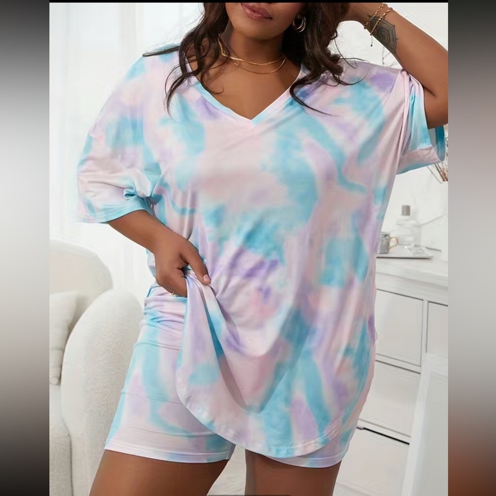 Plus Size Tie Dye Lounge Set - Picture 2 of 3